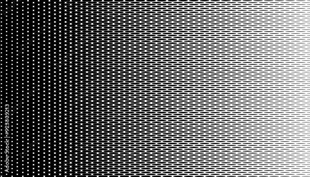 Poster black and white transition pattern with halftone shape effect. vector format illustration. eps10