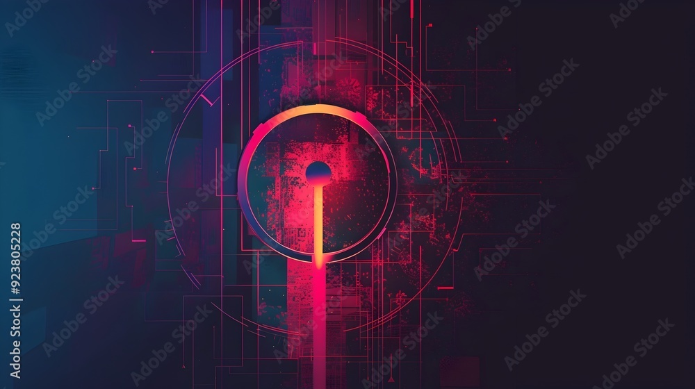 Poster Abstract Digital Background with Pink and Red Lines.