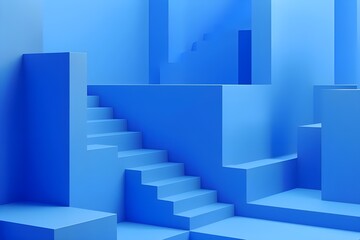 Fototapeta premium Abstract Blue Geometric Shapes