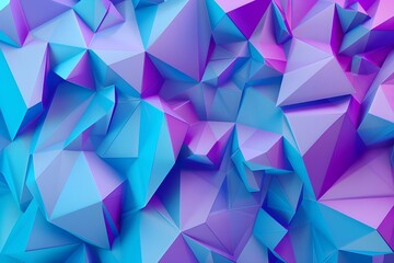 Abstract Geometric Design with Blue and Purple Triangles