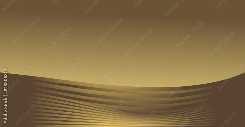 Aufkleber composition of empty space with gold gradient colors combined with curved lines, background design f