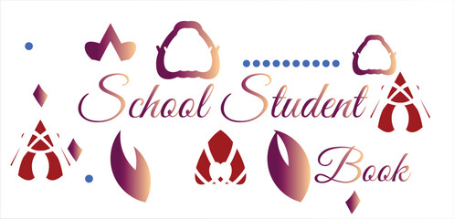 Book Text design, School Book Banner design