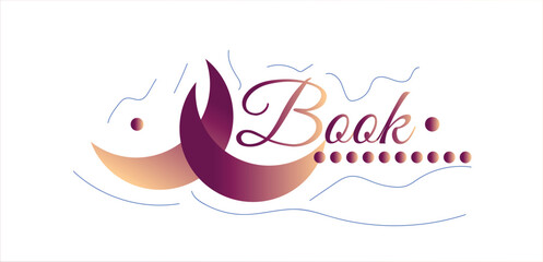 Book Text design, School Book Banner design