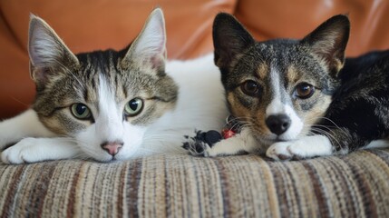 Relaxing Pets on Couch