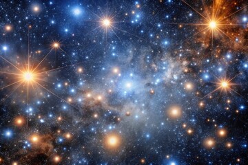 Obraz premium Christmas background with snow and stars with rays 