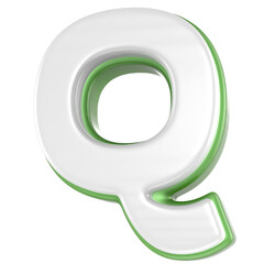 Q Letter 3D Render