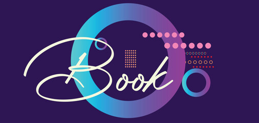 Book Text design, School Book Banner design