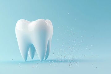 This is a highly realistic 3D model depicting a severely decayed and unhealthy tooth, showing noticeable accumulation of plaque, which effectively highlights various dental health issues