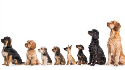 Obraz premium Diverse Dog Breeds in a Lineup