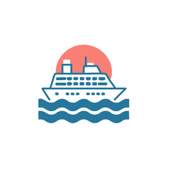 Obraz premium Icon of a Cruise Ship