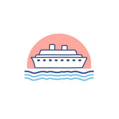 Fototapeta premium Icon of a Cruise Ship