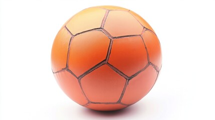 Orange Soccer Ball on White Background