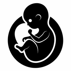 simple vector silhouette of a Human embryo illustration