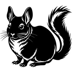 simple vector silhouette of a Chinchilla illustration