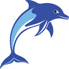 illustration of a dolphin, Silhouette dolphin Colorful  color only