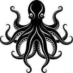 Octopus silhouette vector illustration svg