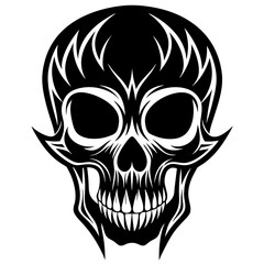 Skull vector black silhouette vector 