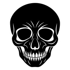 Skull vector black silhouette vector 