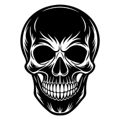 Skull vector black silhouette vector 