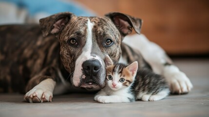 Adorable Dog and Kitten Companionship