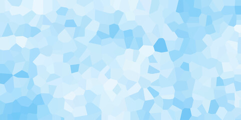 Light blue color Broken Stained Glass Background with White lines. Voronoi diagram background. Seamless pattern shapes vector Vintage Illustration background. Geometric Retro tiles pattern.
