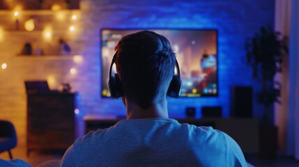 Fototapeta premium Gamer in Cozy Atmosphere