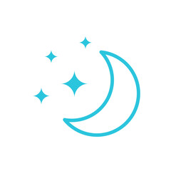 Moonlight icon. Isolated on white background. From blue icon set.