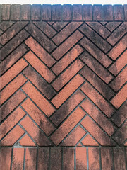 geometric pattern of a brick covering