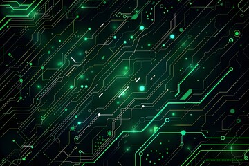 Fototapeta premium Abstract Green Circuit Board Background