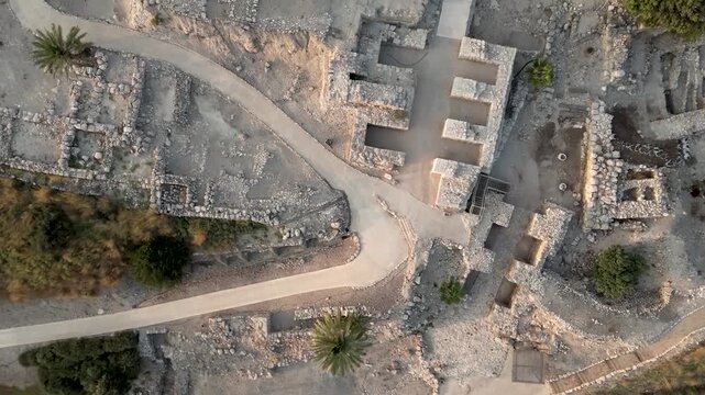 Tel Megiddo National Park Aerial view, israel
the legendary site of ancient battles and biblical prophecies, drone view, 2024, Israel
