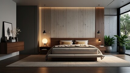 Modern Interior With Bright Wall, Living room, Bed room, kitchen, House Plants