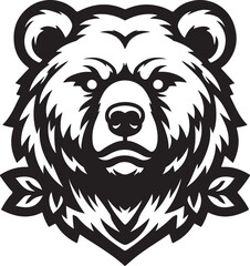 bear mascot silhouette vector art illustration