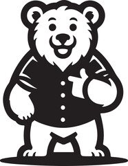 bear mascot silhouette vector art illustration