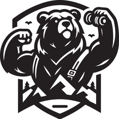 bear mascot silhouette vector art illustration