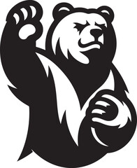 bear mascot silhouette vector art illustration