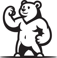 bear mascot silhouette vector art illustration