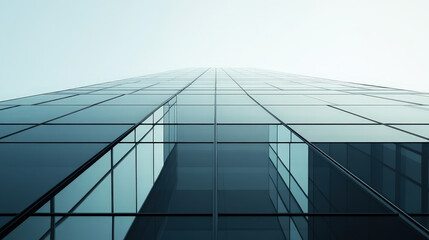  Minimalist Skyscraper Facade with Reflective Glass Panels