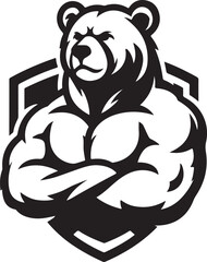 bear mascot silhouette vector art illustration