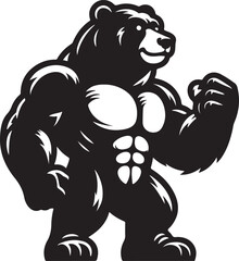 bear mascot silhouette vector art illustration