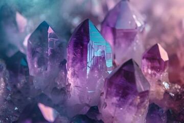 Obraz premium Amethyst Crystals: A World of Purple