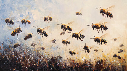 Fototapeta premium bees in the hive