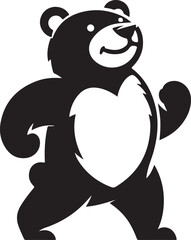 bear mascot silhouette vector art illustration