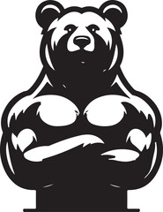 bear mascot silhouette vector art illustration