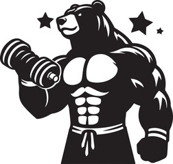 bear mascot silhouette vector art illustration