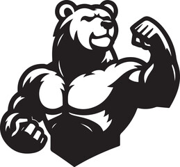 bear mascot silhouette vector art illustration