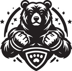 bear mascot silhouette vector art illustration