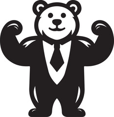 bear mascot silhouette vector art illustration