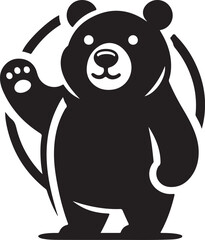 bear mascot silhouette vector art illustration