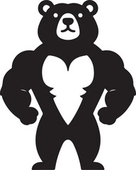 bear mascot silhouette vector art illustration