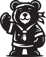 bear mascot silhouette vector art illustration